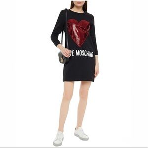 Love Moschino Black Dress with Red Heart
